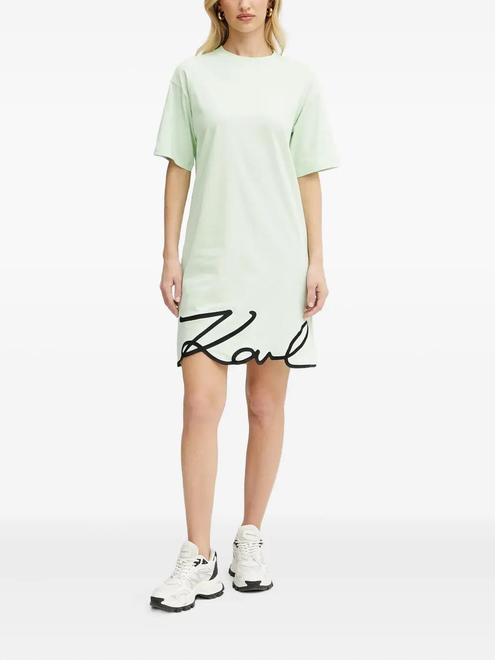 KARL LAGERFELD Embroidered Logo Mini Dress