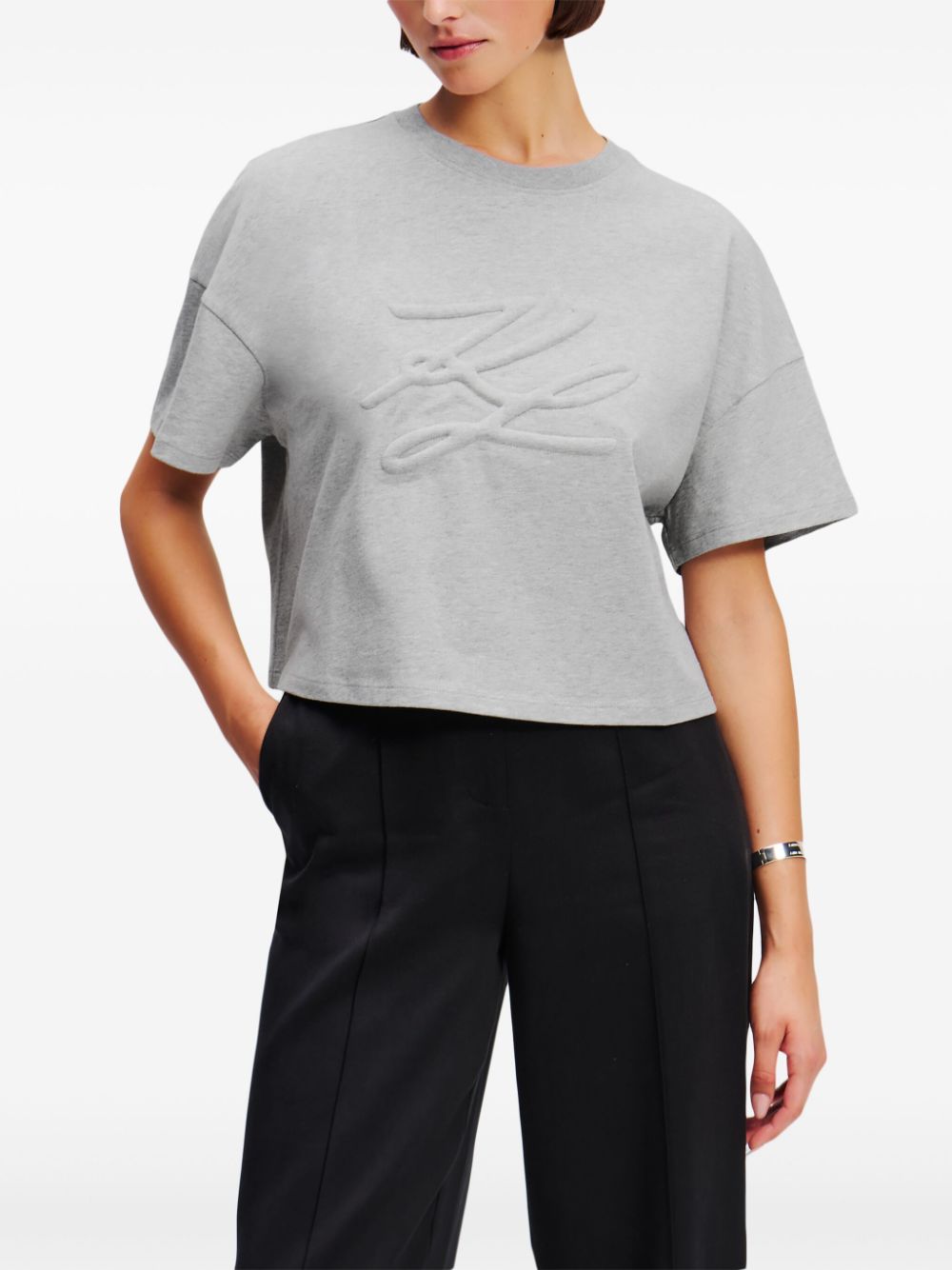 KARL LAGERFELD Signature 3D Autograph T-Shirt for Women