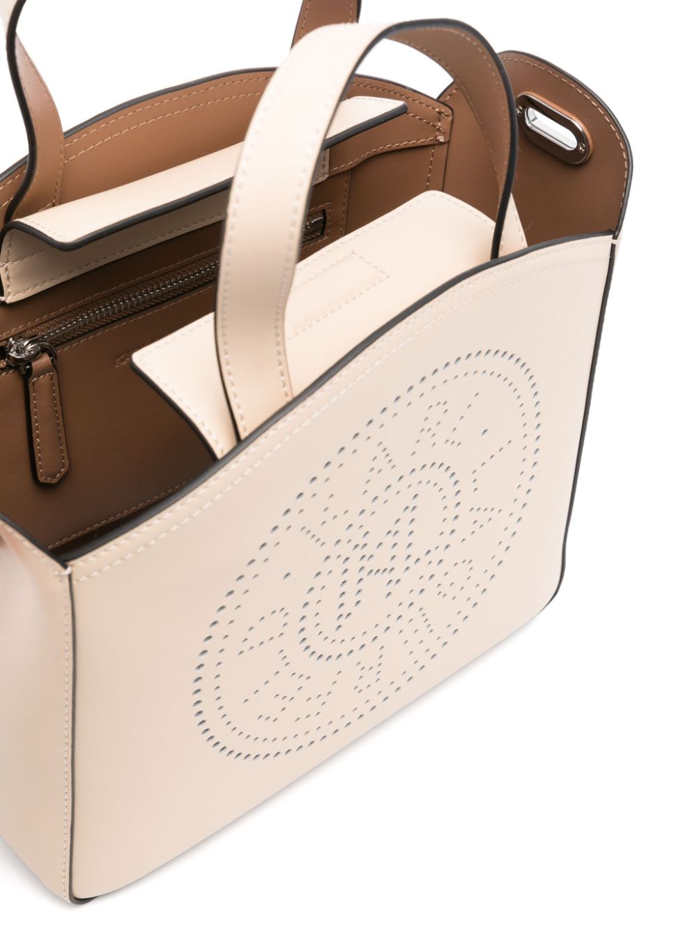 KARL LAGERFELD Mini Perforated Circular Logo Tote Handbag