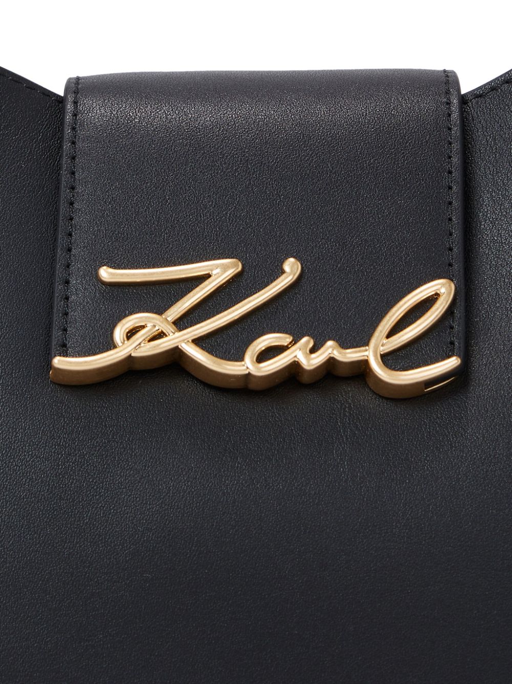 KARL LAGERFELD Signature Leather Shoulder Handbag - SS25