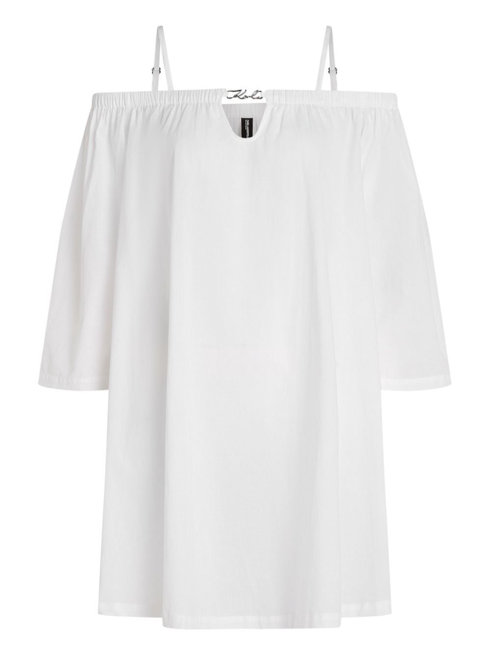 KARL LAGERFELD Gathered Strap Mini Dress with Logo