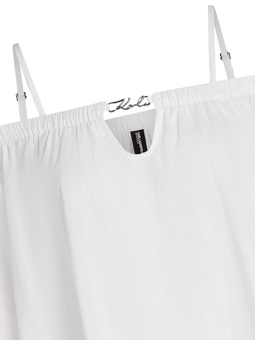 KARL LAGERFELD Gathered Strap Mini Dress with Logo