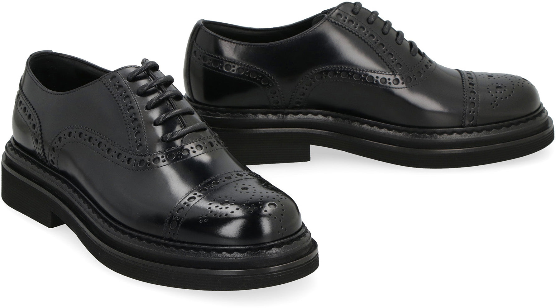 DOLCE & GABBANA Leather Lace-Up Brogue Shoes for Men