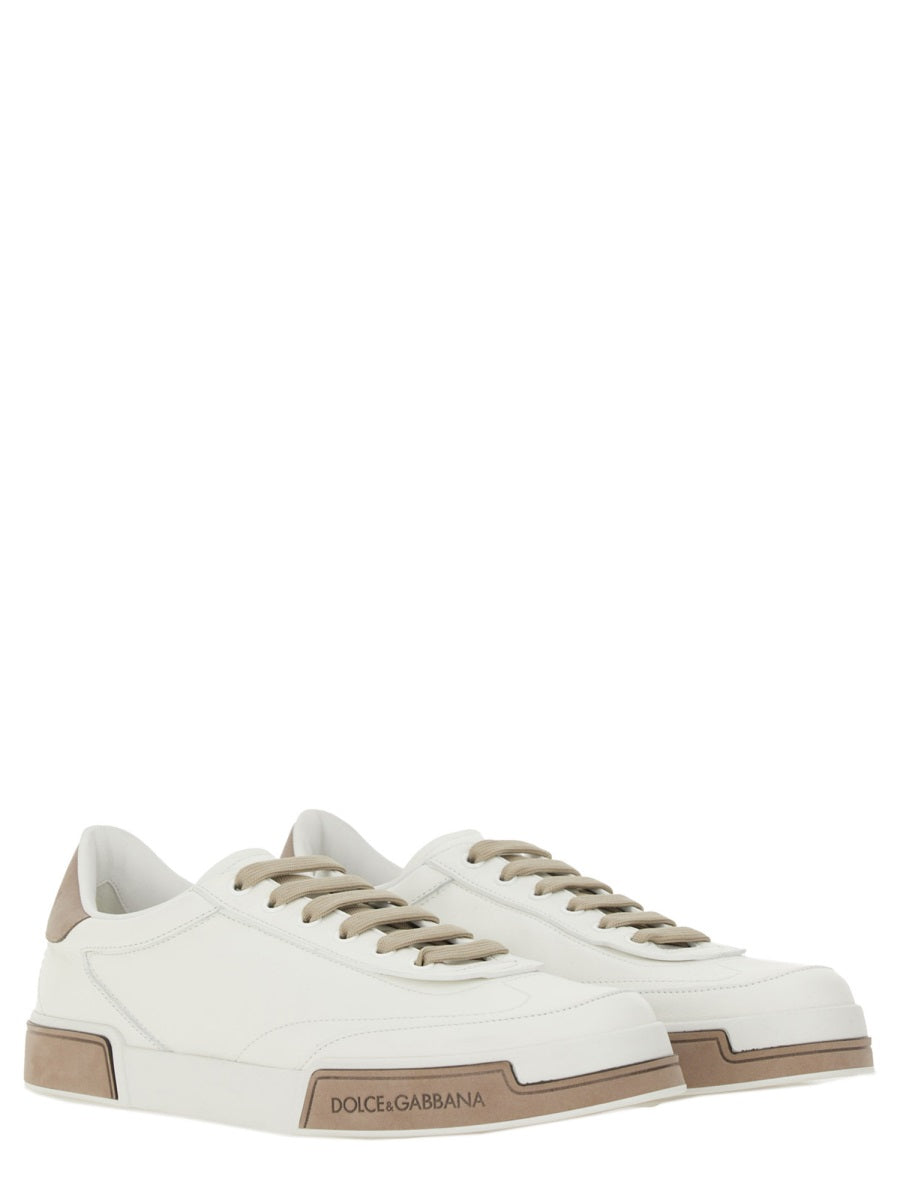 DOLCE & GABBANA Leather Flat Sneakers for Men