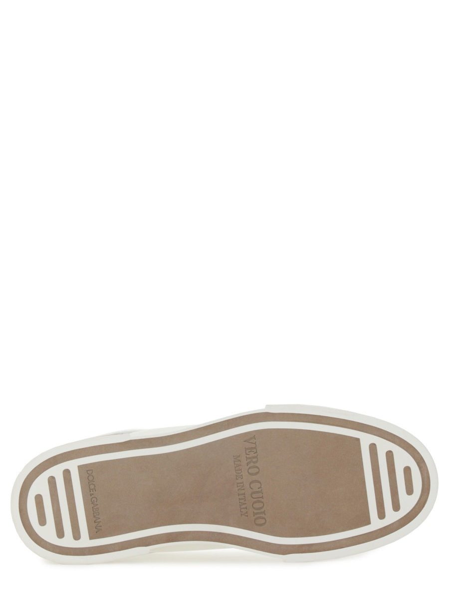 DOLCE & GABBANA Leather Flat Sneakers for Men