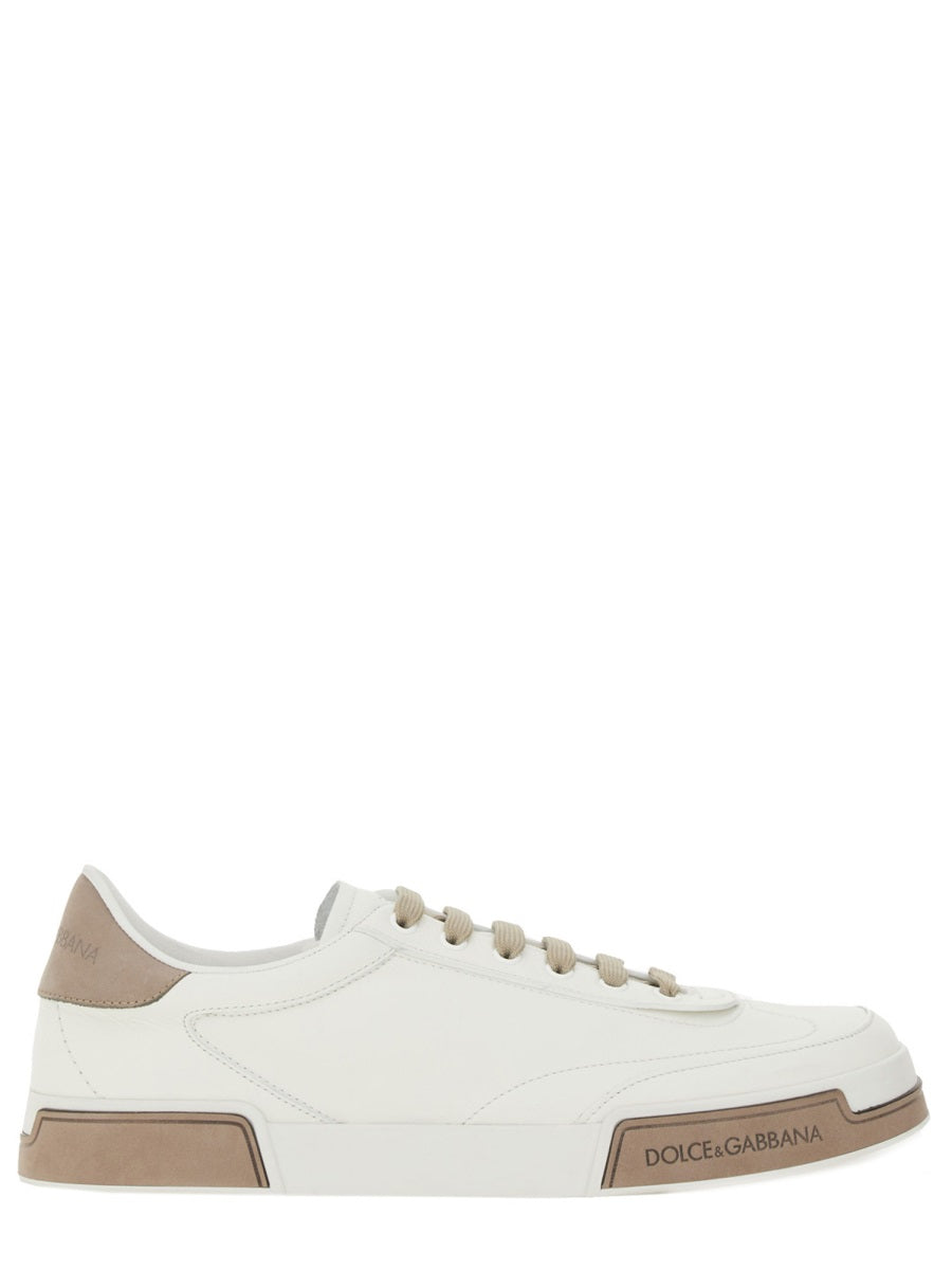 DOLCE & GABBANA Leather Flat Sneakers for Men