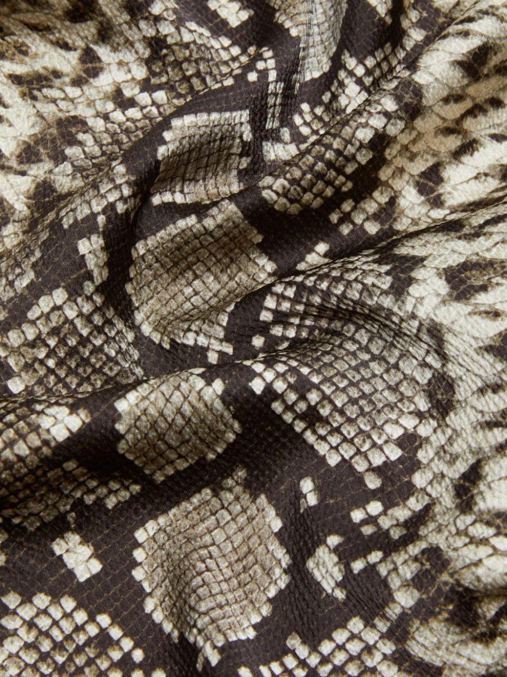 ACNE STUDIOS Satin Mini Dress with Tied Waist and Snakeskin Print