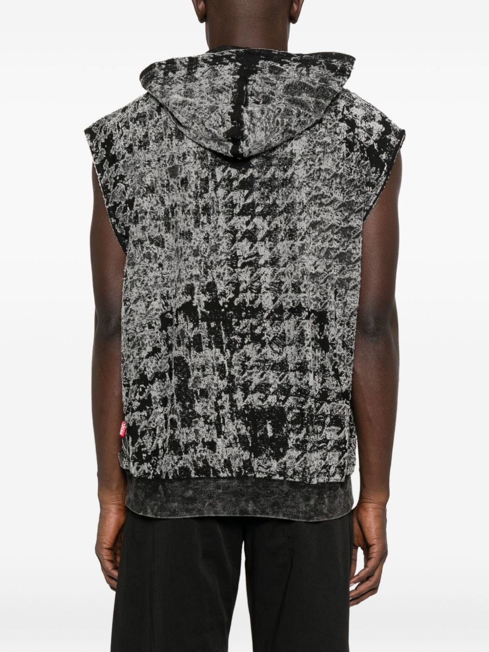 DIESEL Men's Hooded Sweatshirt Vest with Kangaroo Pockets