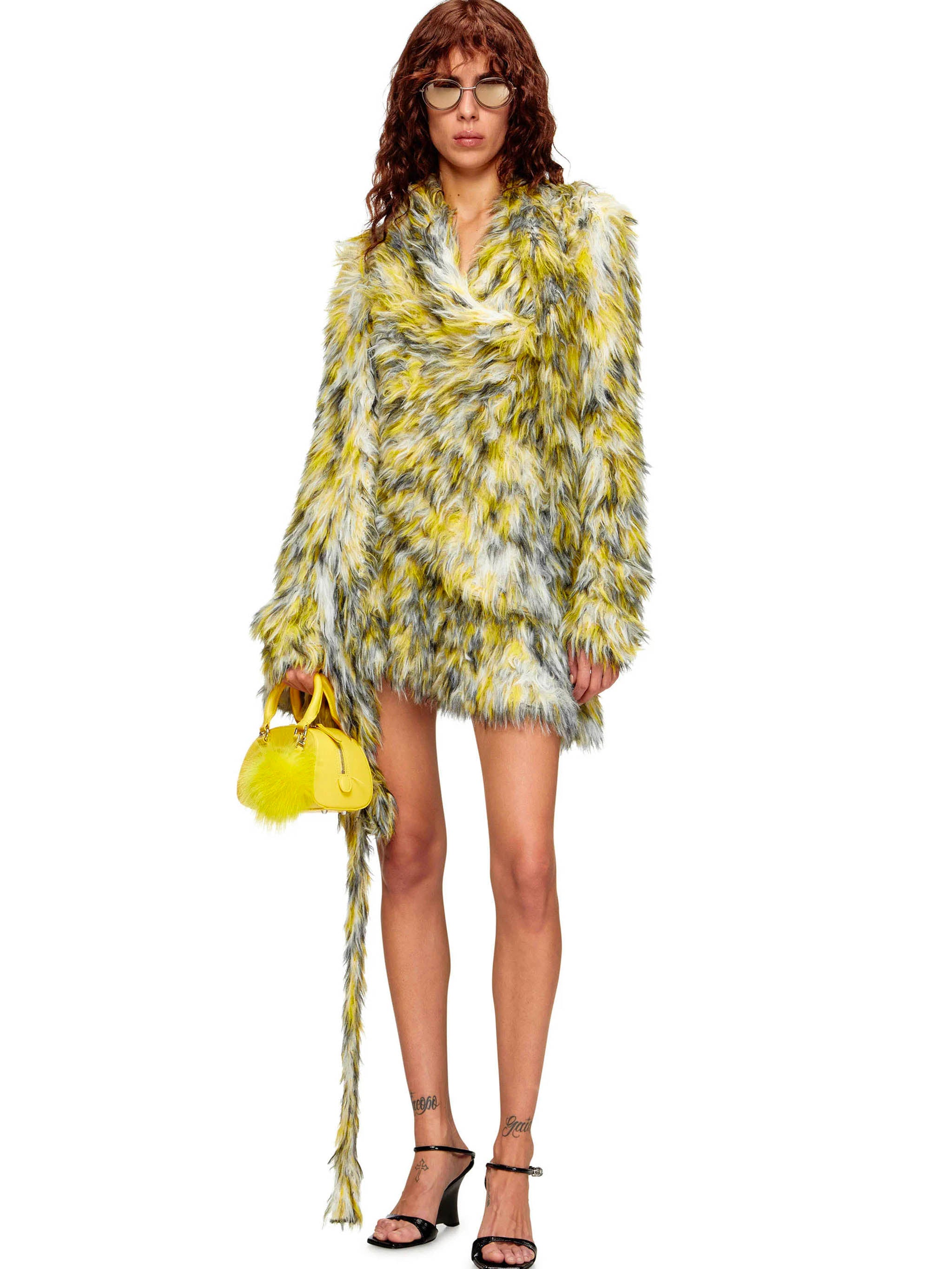 DIESEL A-Line Fur-Accented Skirt for Women