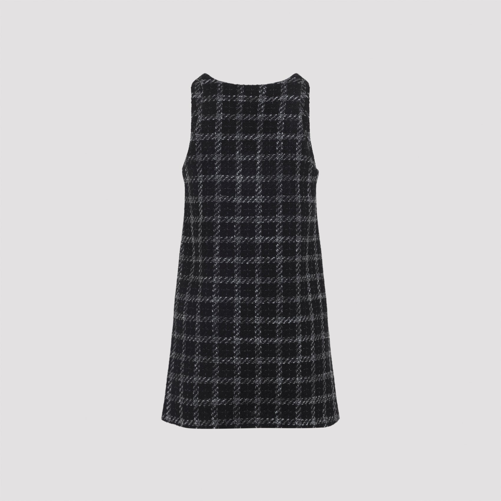DIESEL Sleeveless Tweed V-Neck Mini Dress