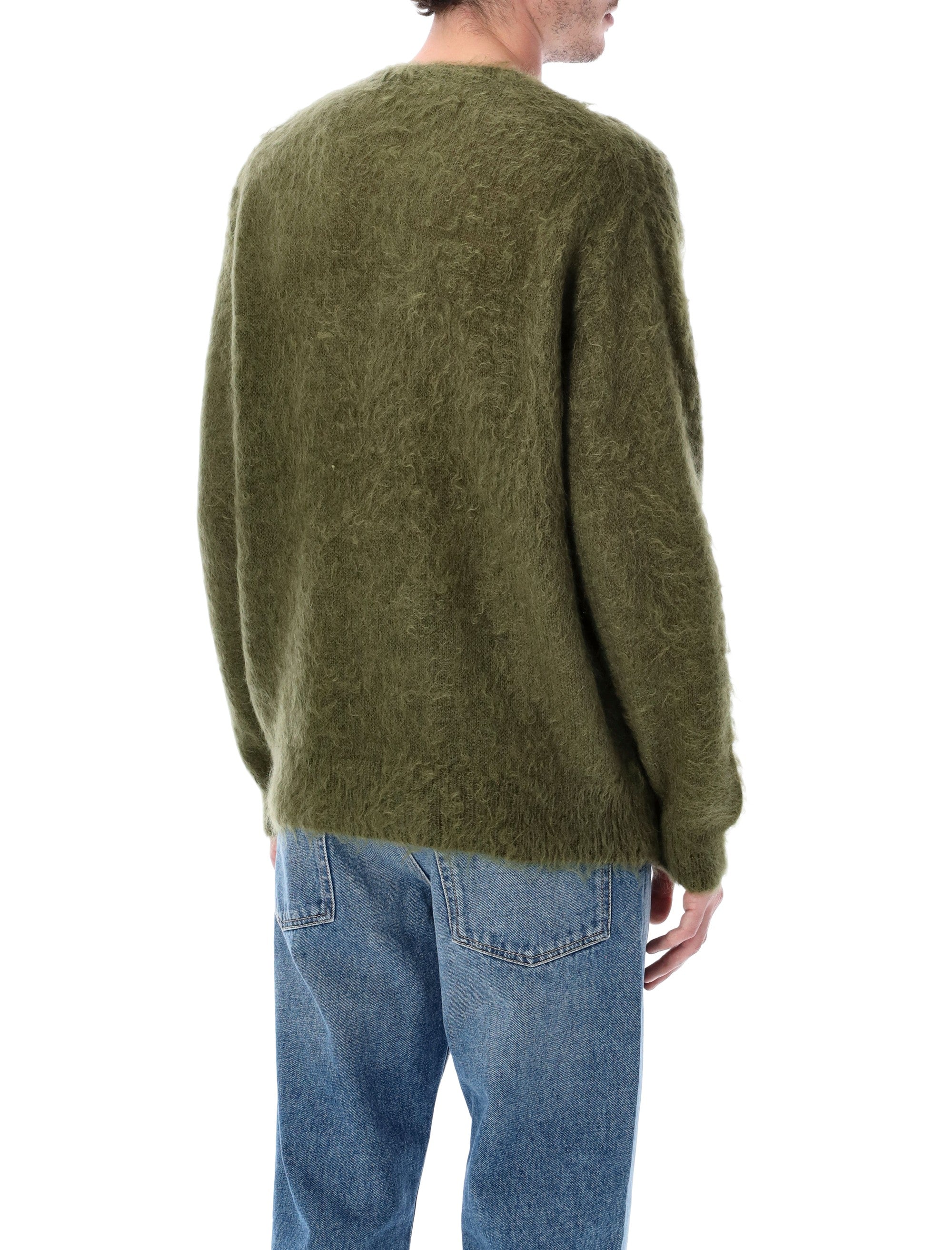 AURALEE Brushed Super Kid Mohair Knit Crewneck Sweater - Size 4