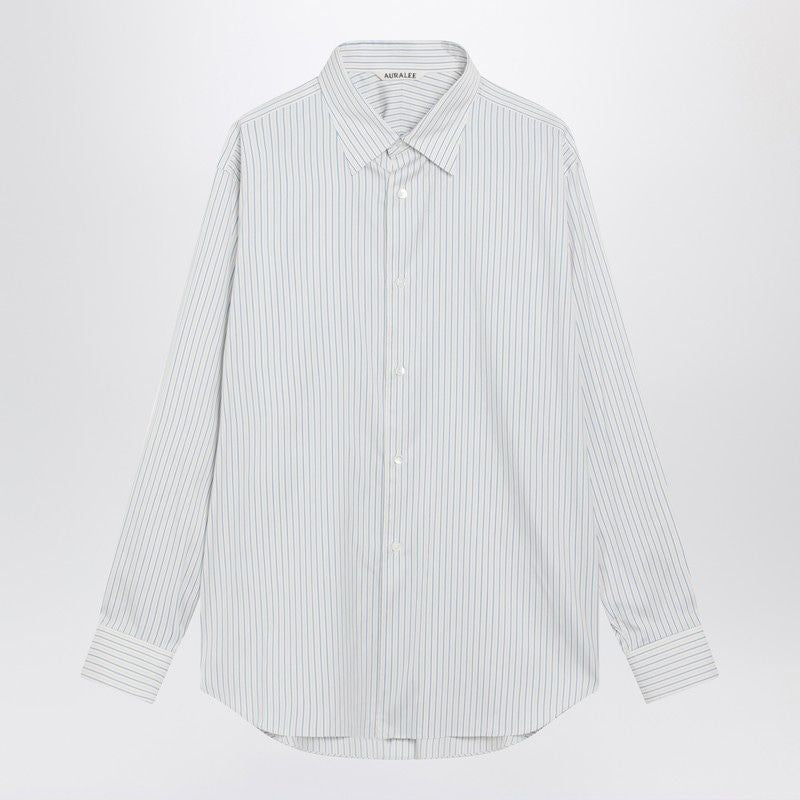 AURALEE Classic Striped Cotton and Silk Shirt