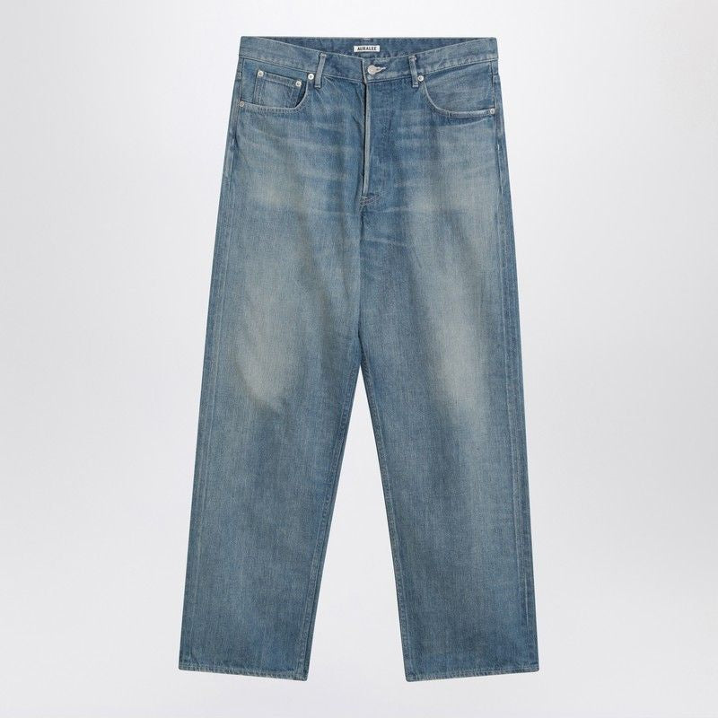 AURALEE Light Indigo Faded Jeans for Men