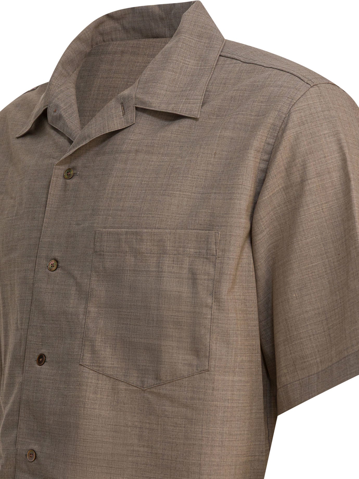 AURALEE Tropical Wool Short Sleeve Relaxed Fit Shirt