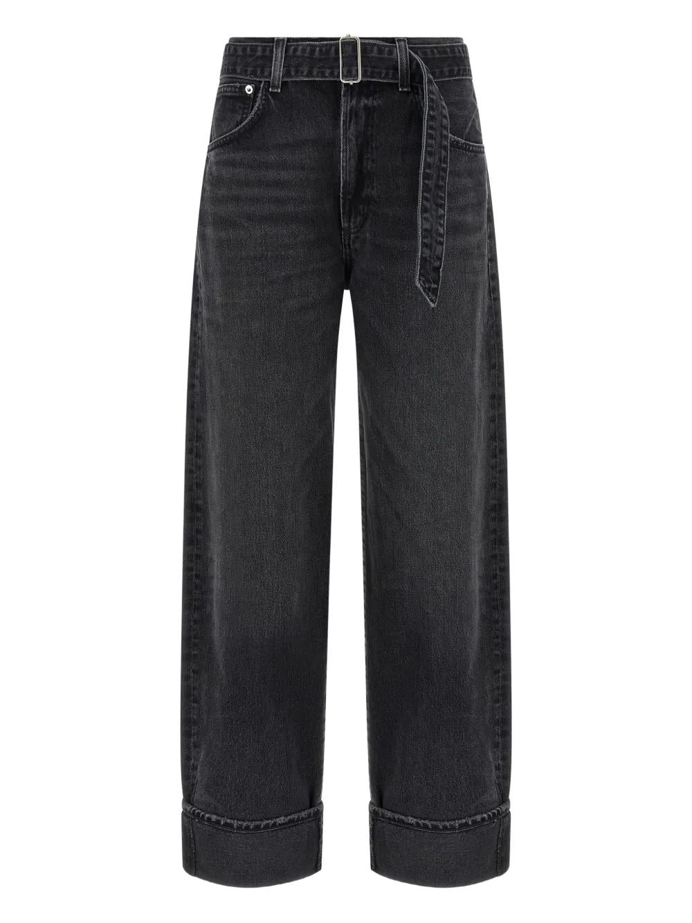 AGOLDE Belted Cuffed Wide-Leg Jeans