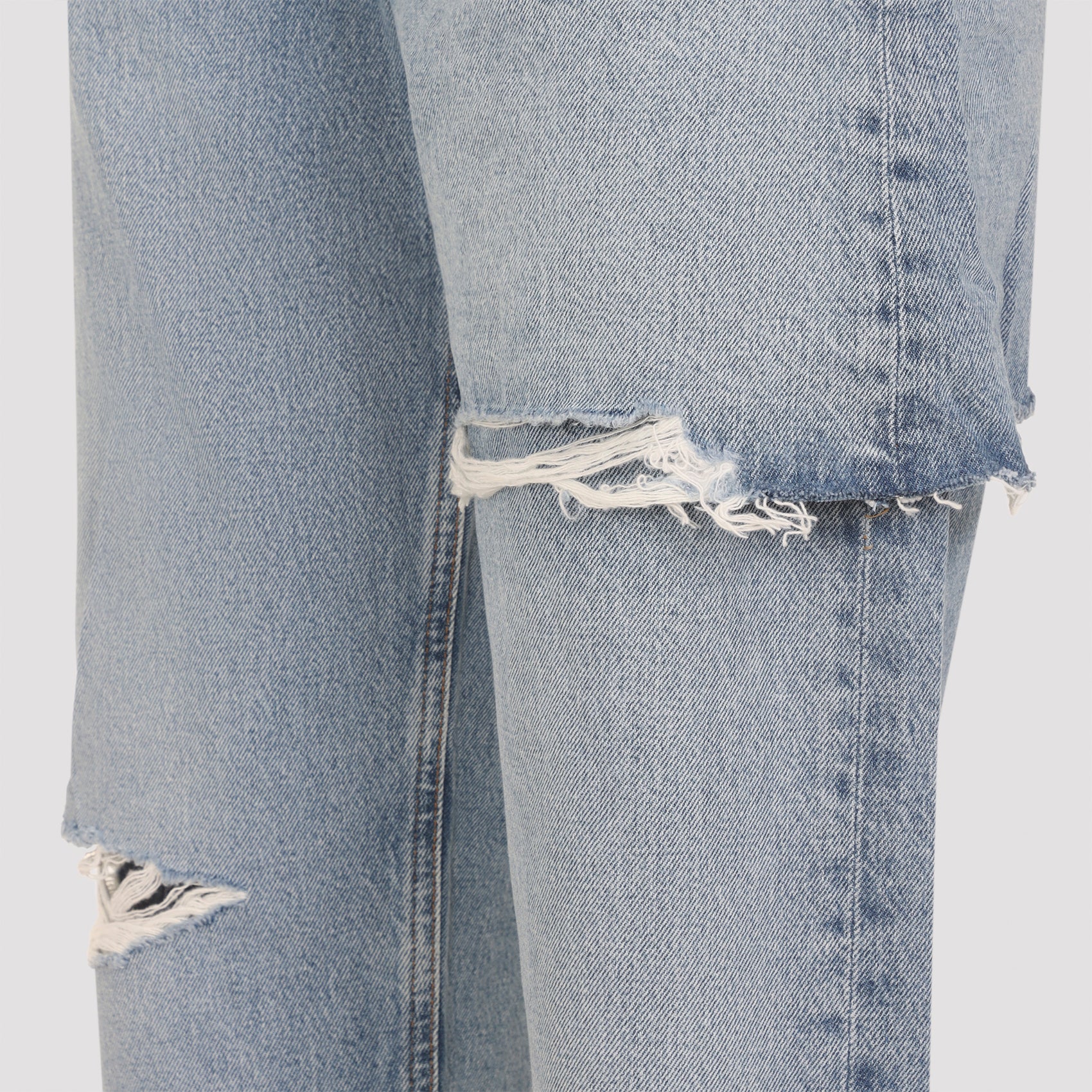 AGOLDE Regular Fit Ripped Cotton Jeans