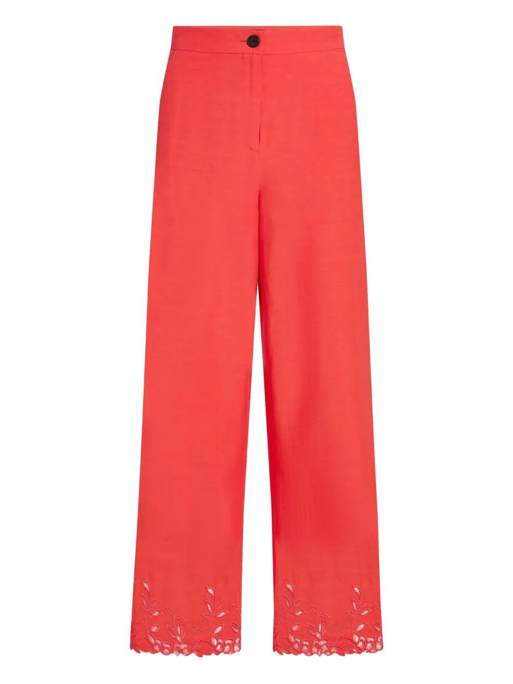 KARL LAGERFELD Wide-Leg Culotte Pants with Bohemian Hems