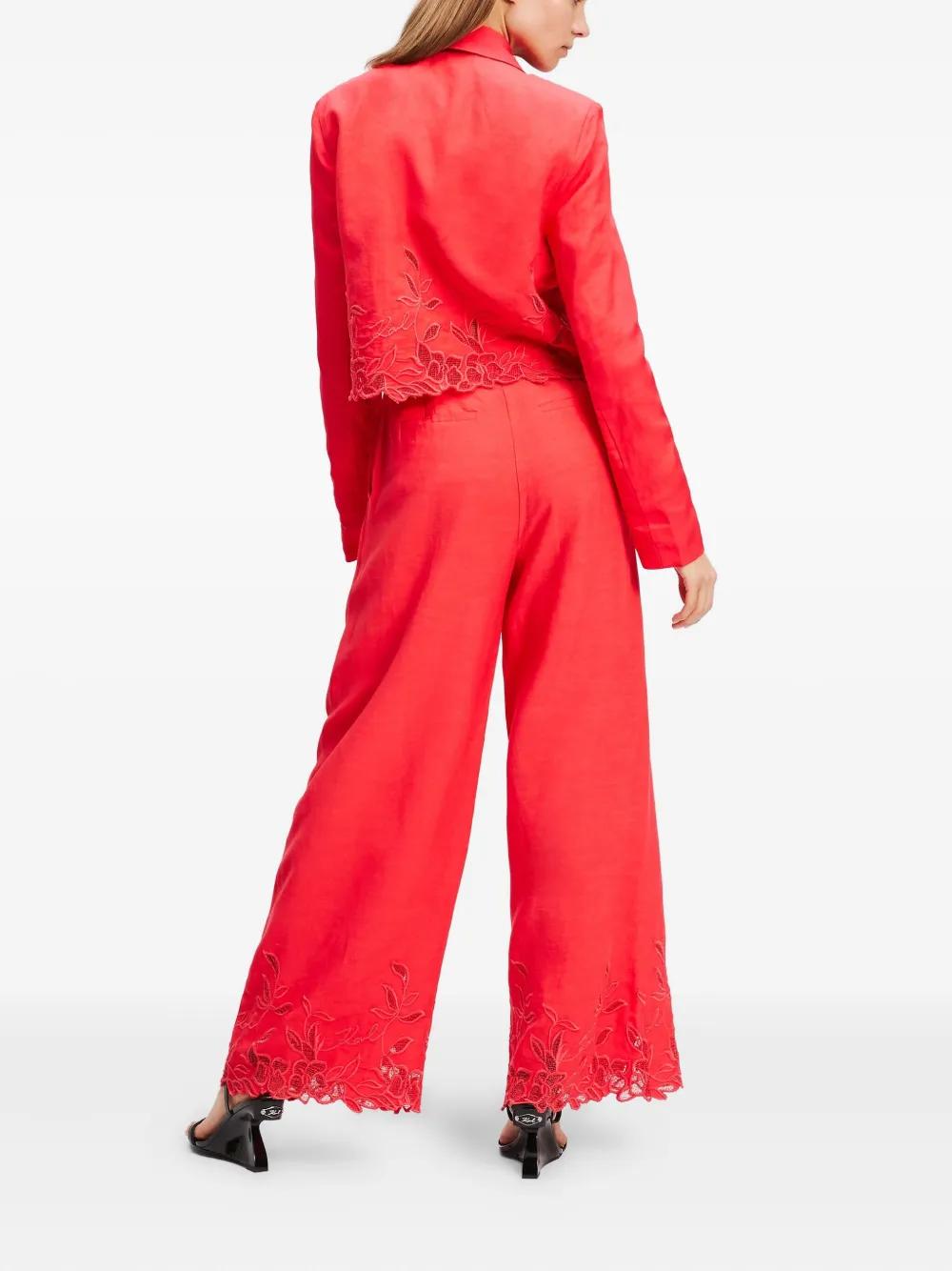 KARL LAGERFELD Wide-Leg Culotte Pants with Bohemian Hems