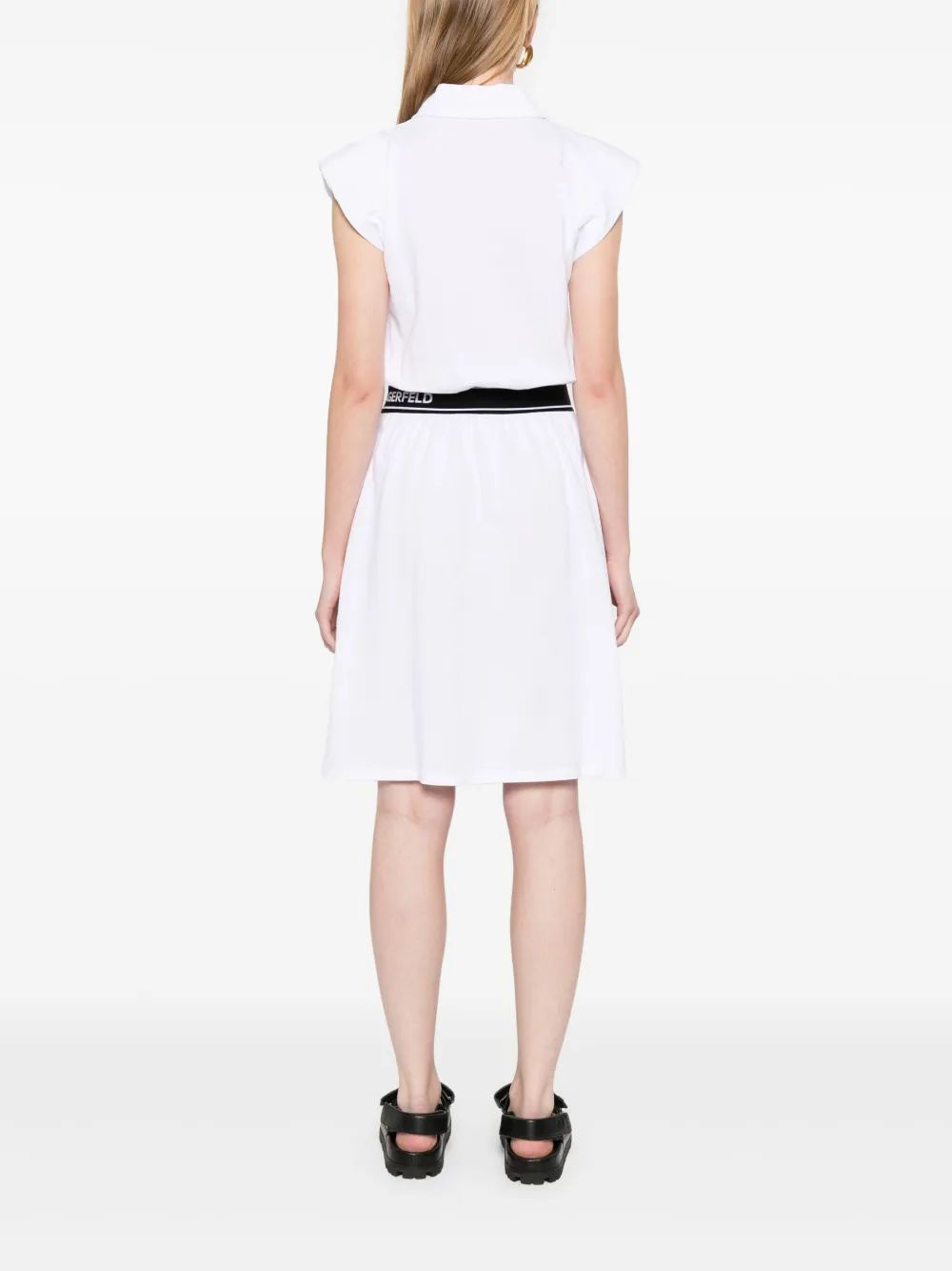 KARL LAGERFELD Mini Polo Dress with Shoulder Pads