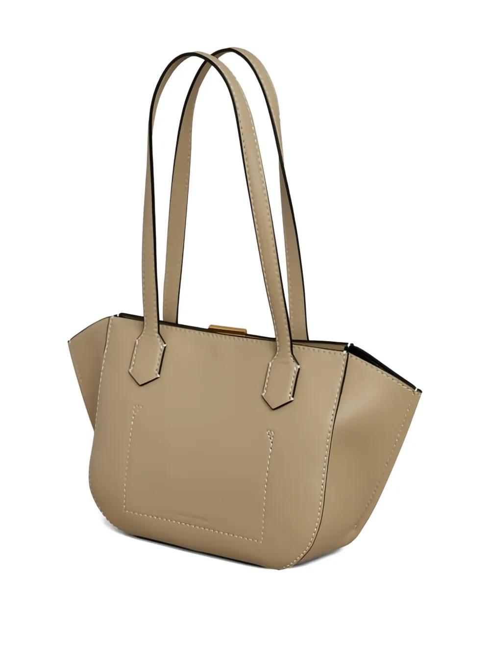 KARL LAGERFELD Leather Tote Handbag with Zip Closure