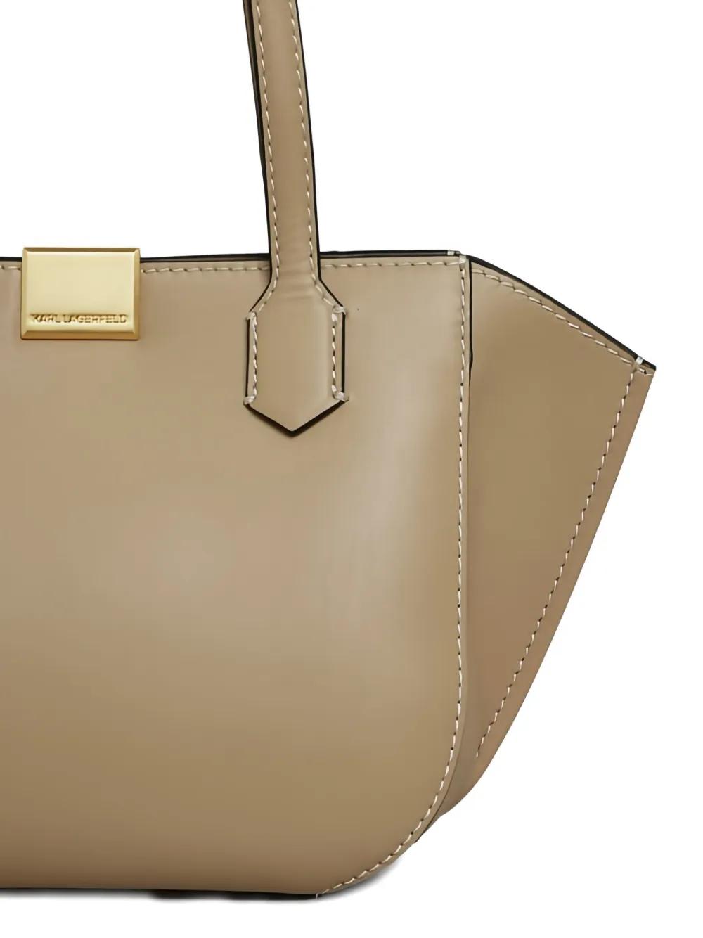 KARL LAGERFELD Leather Tote Handbag with Zip Closure