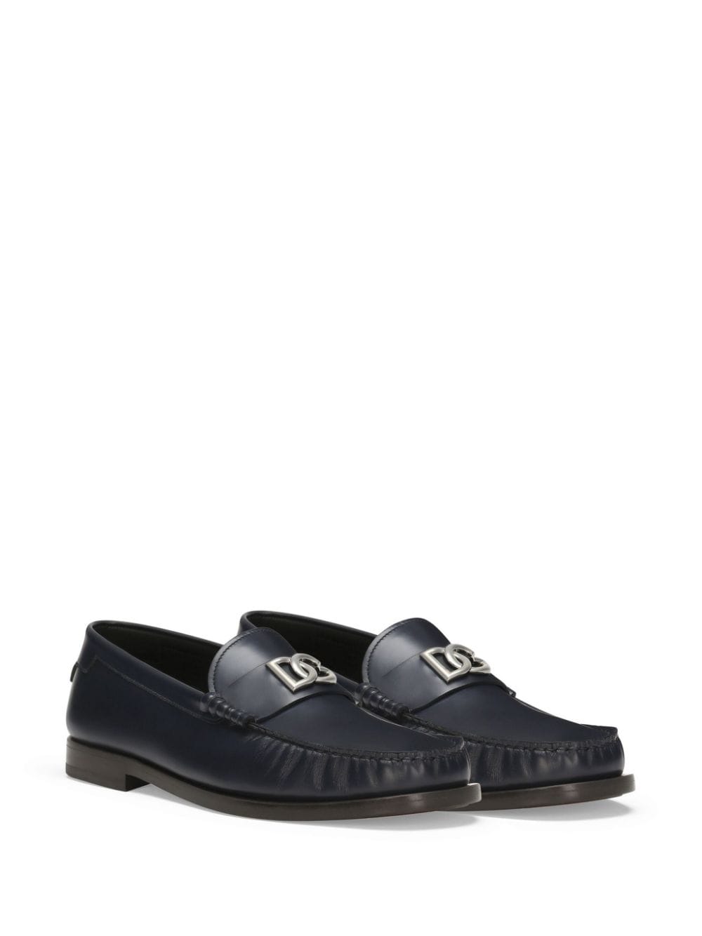 DOLCE & GABBANA Classic Logo Detail Leather Loafers