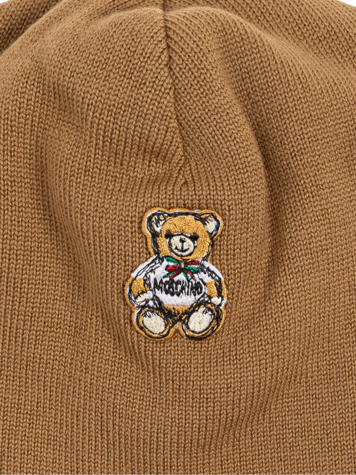 MOSCHINO COUTURE Teddy Bear Logo Beanie Hat for Men