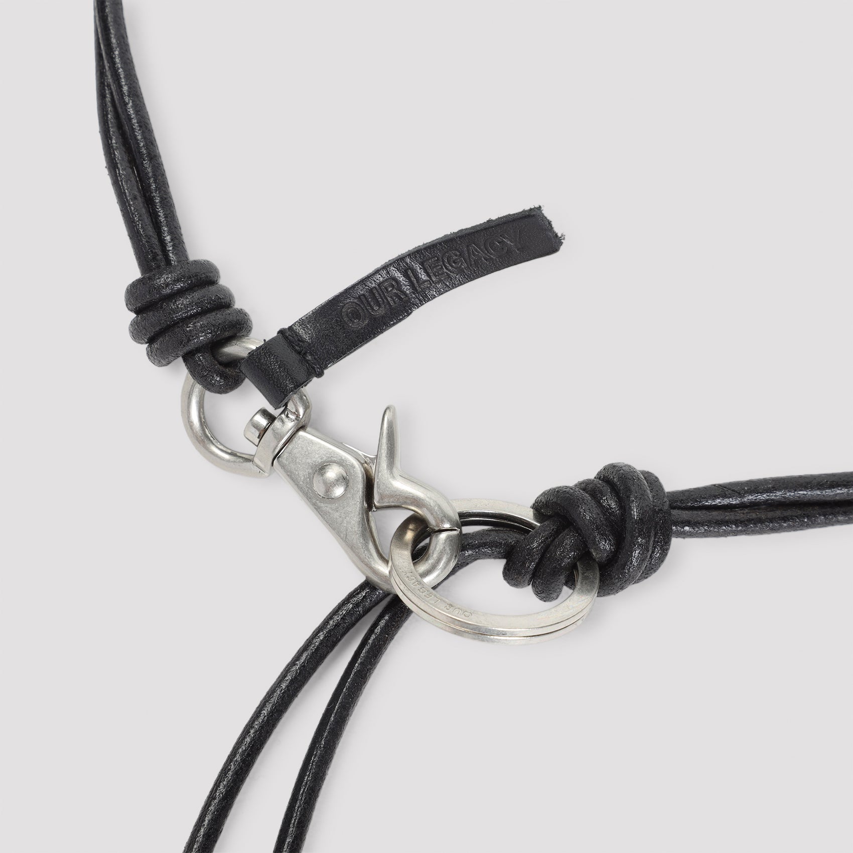 OUR LEGACY Chunky Leather Necklace with Key Chain - 40 CM