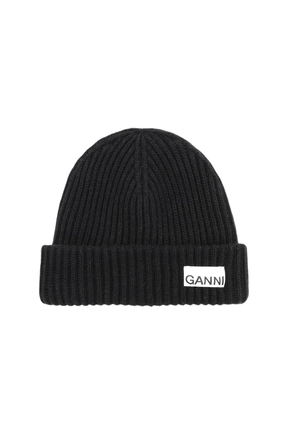 GANNI Ribbed Wool Beanie for Women