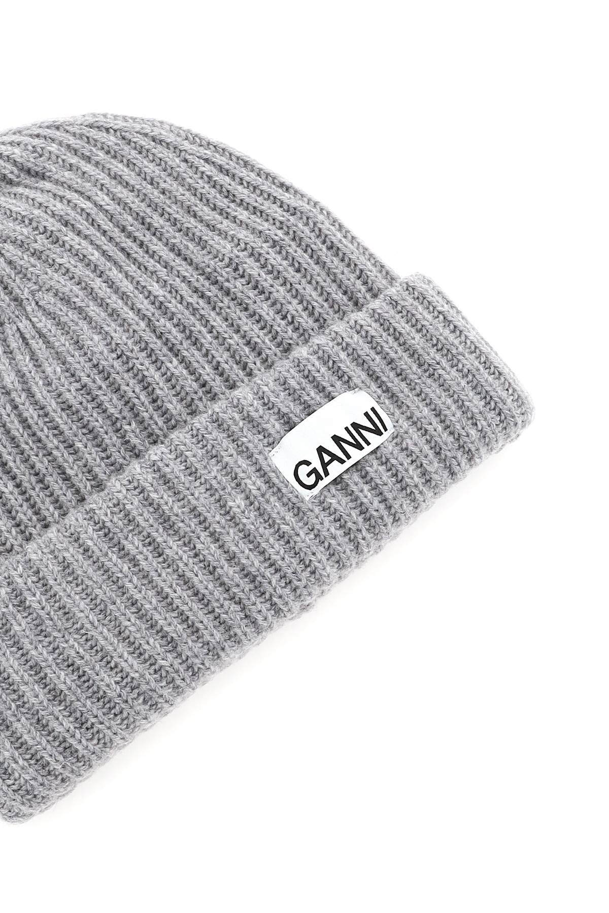 GANNI Ribbed Wool Beanie for Women