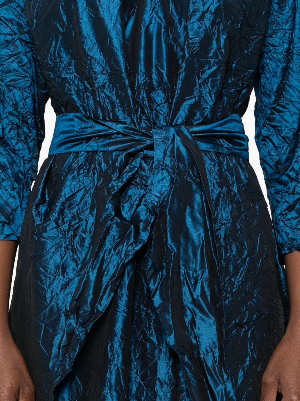 DANIELA GREGIS Silk Short Dress with Tie Belt - Women’s Mini Dress