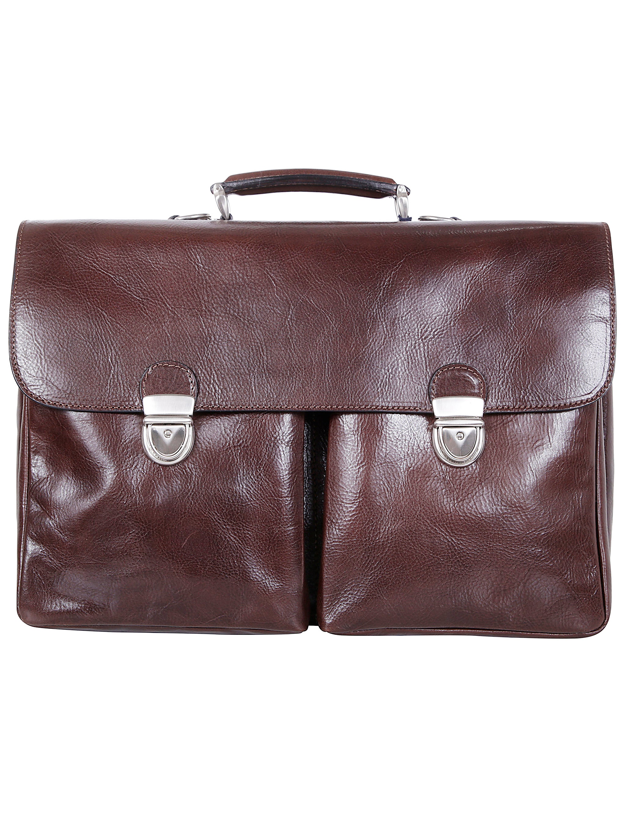 SAIT Men's Sleek Leather Briefcase - Modern Design for FW25