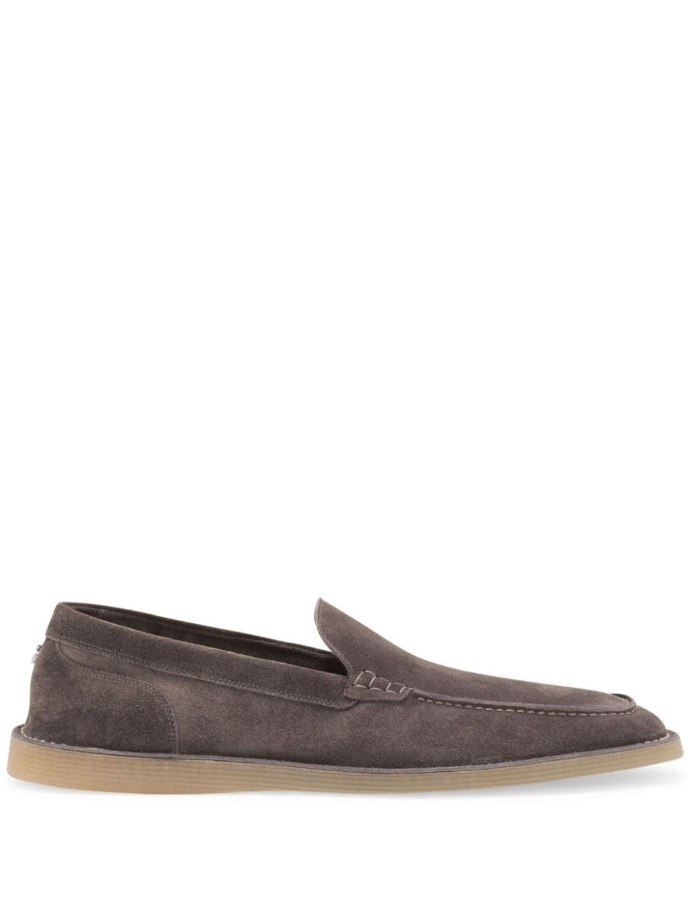 DOLCE & GABBANA 100% Leather Suede Moccasins for Men - Almond Toe Design