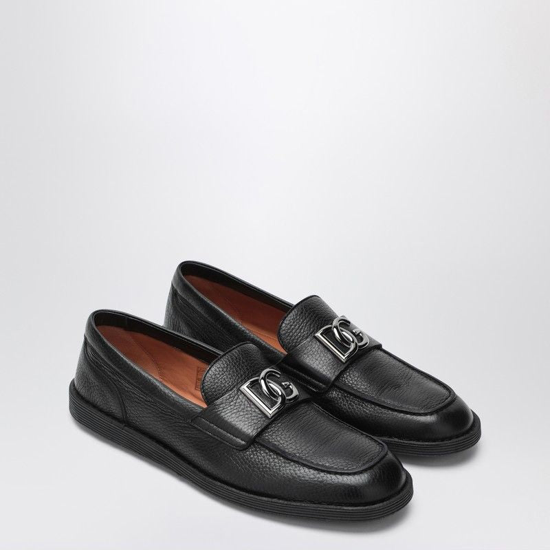DOLCE & GABBANA Leather Loafers with DG Logo