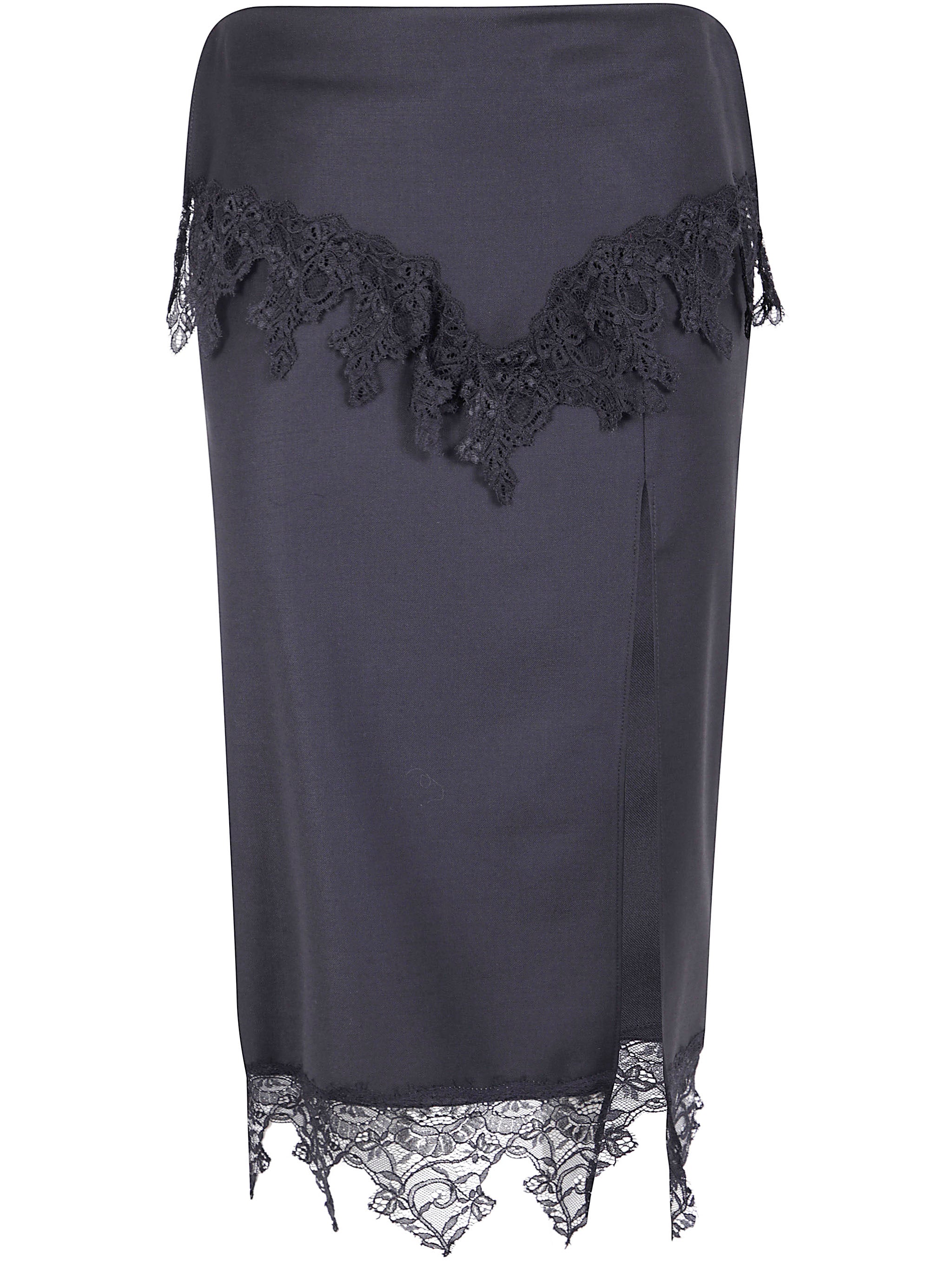 BLUMARINE Lace Insert Twill Skirt