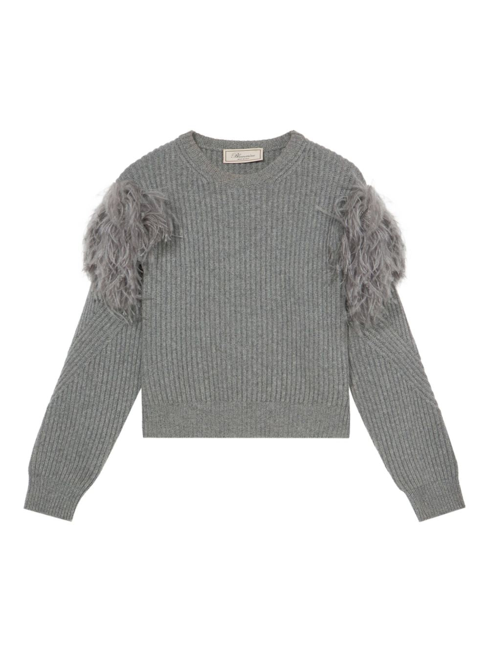 BLUMARINE Wool Sweater with Feather Detailing for Women