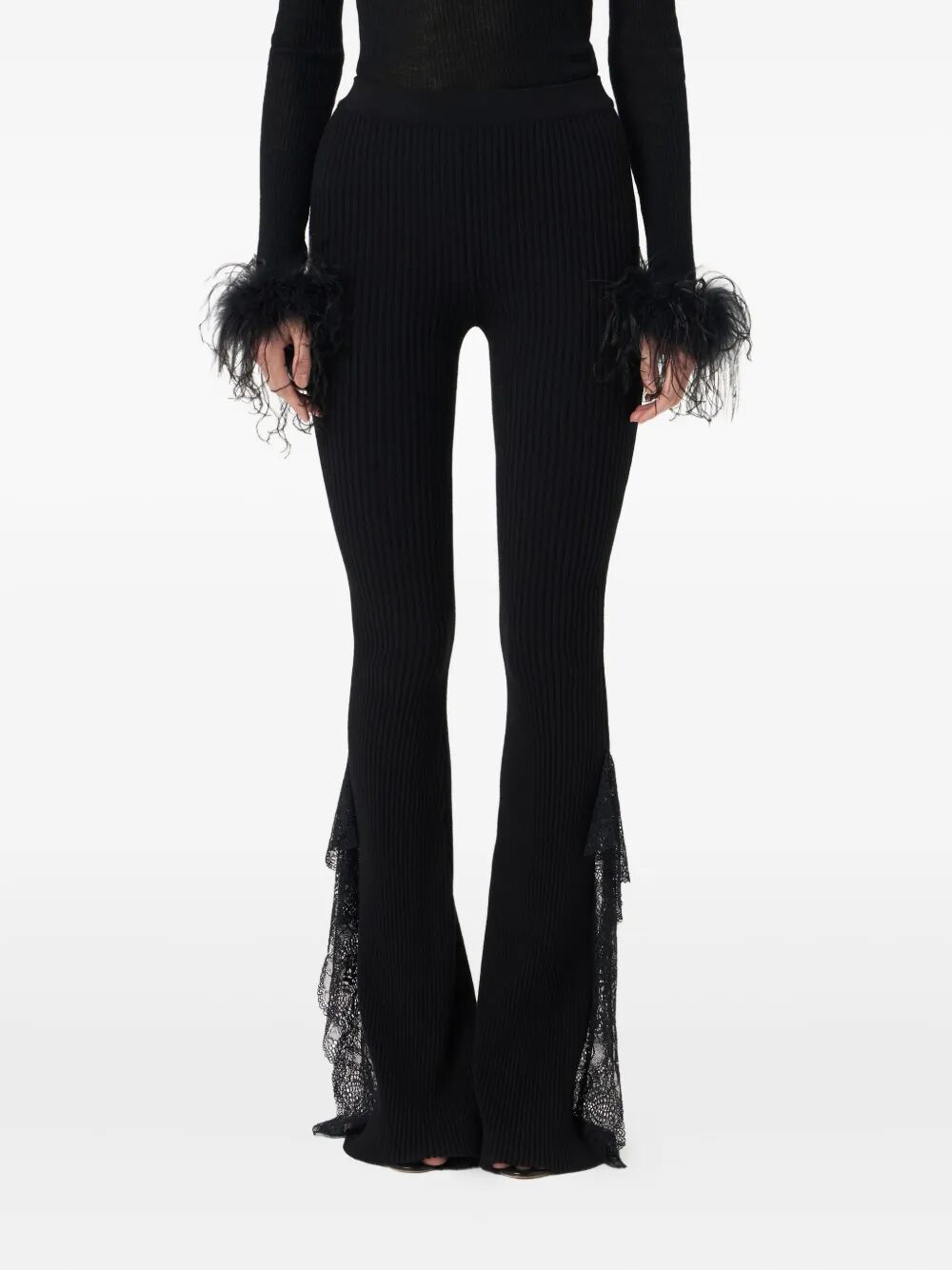 BLUMARINE Lace Insert Knit Pants