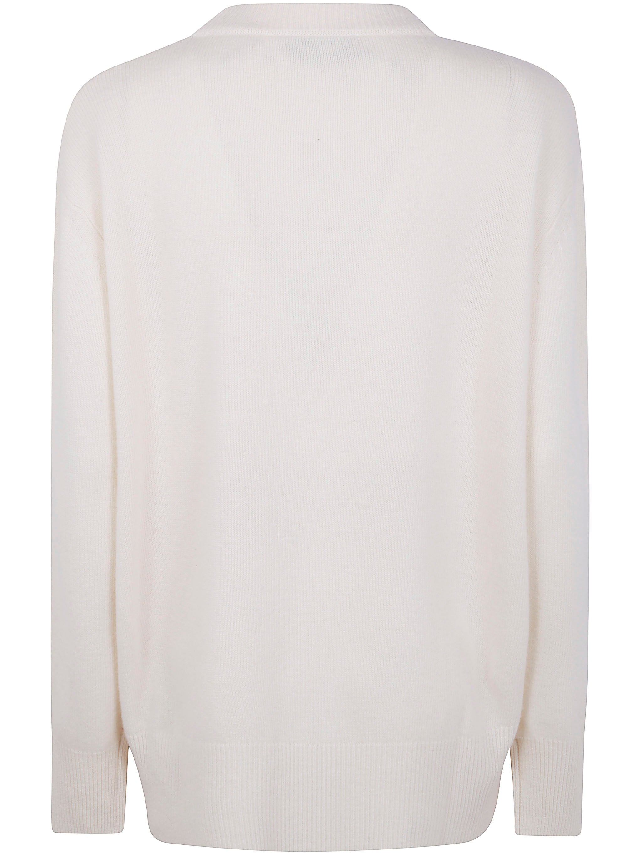 BLUMARINE Thistle Print Knit Round Neck Sweater