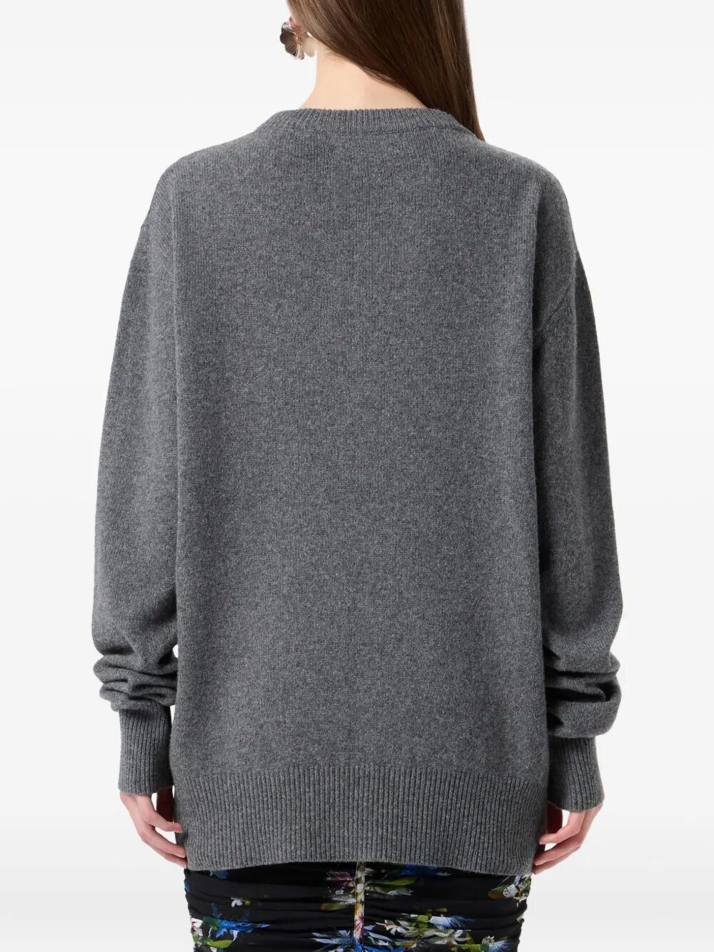 BLUMARINE Thistle Print Knit Round Neck Sweater