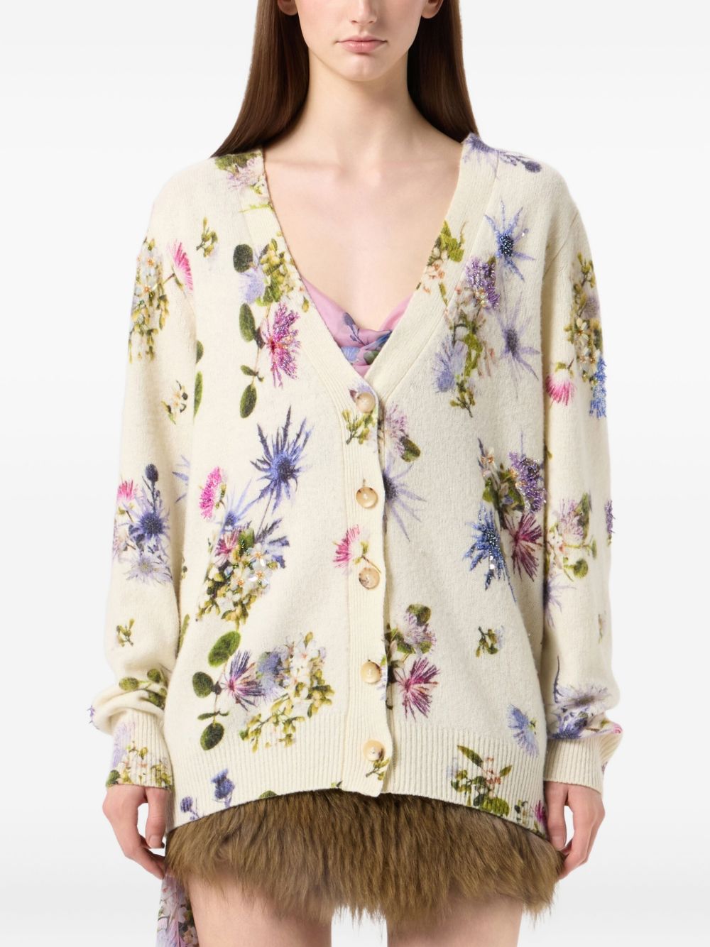 BLUMARINE Printed Cardigan Knit Sweater for Women