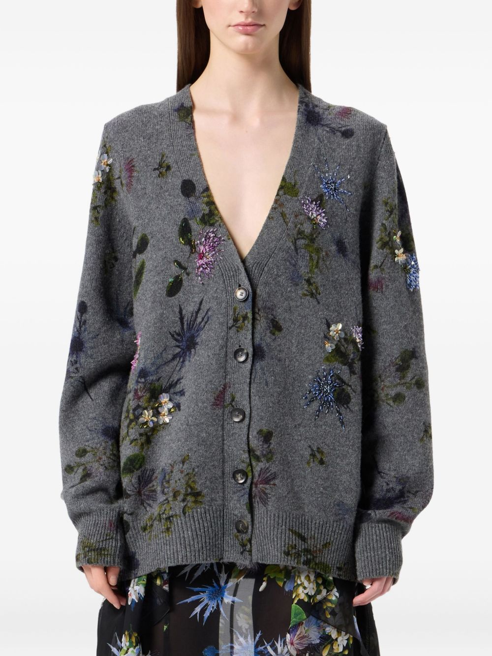BLUMARINE Elegant Printed Cardigan Knit Sweater for Women