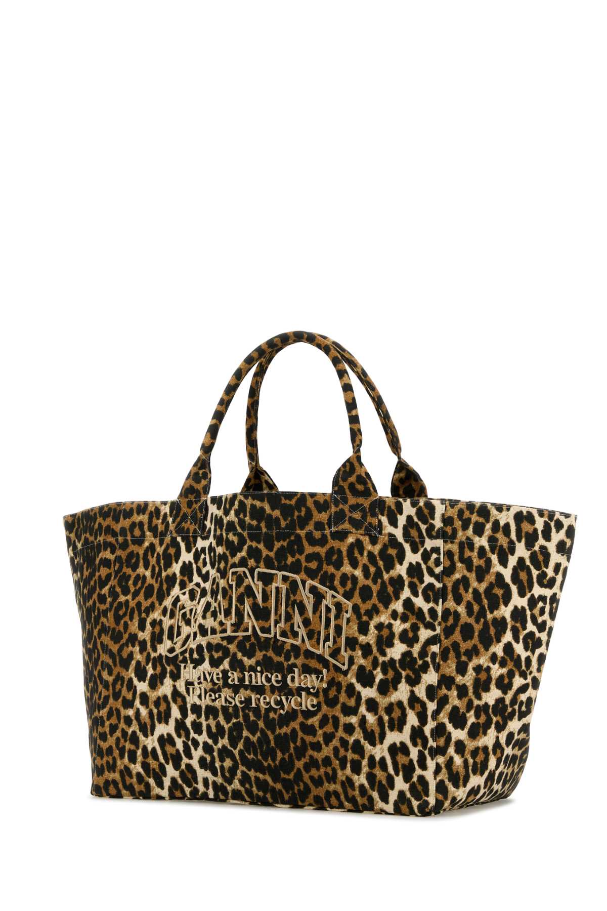 GANNI Mini Animal Print Tote Handbag