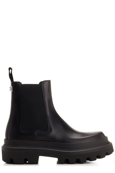 DOLCE & GABBANA Leather Chelsea Boots for Men - FW23 Collection