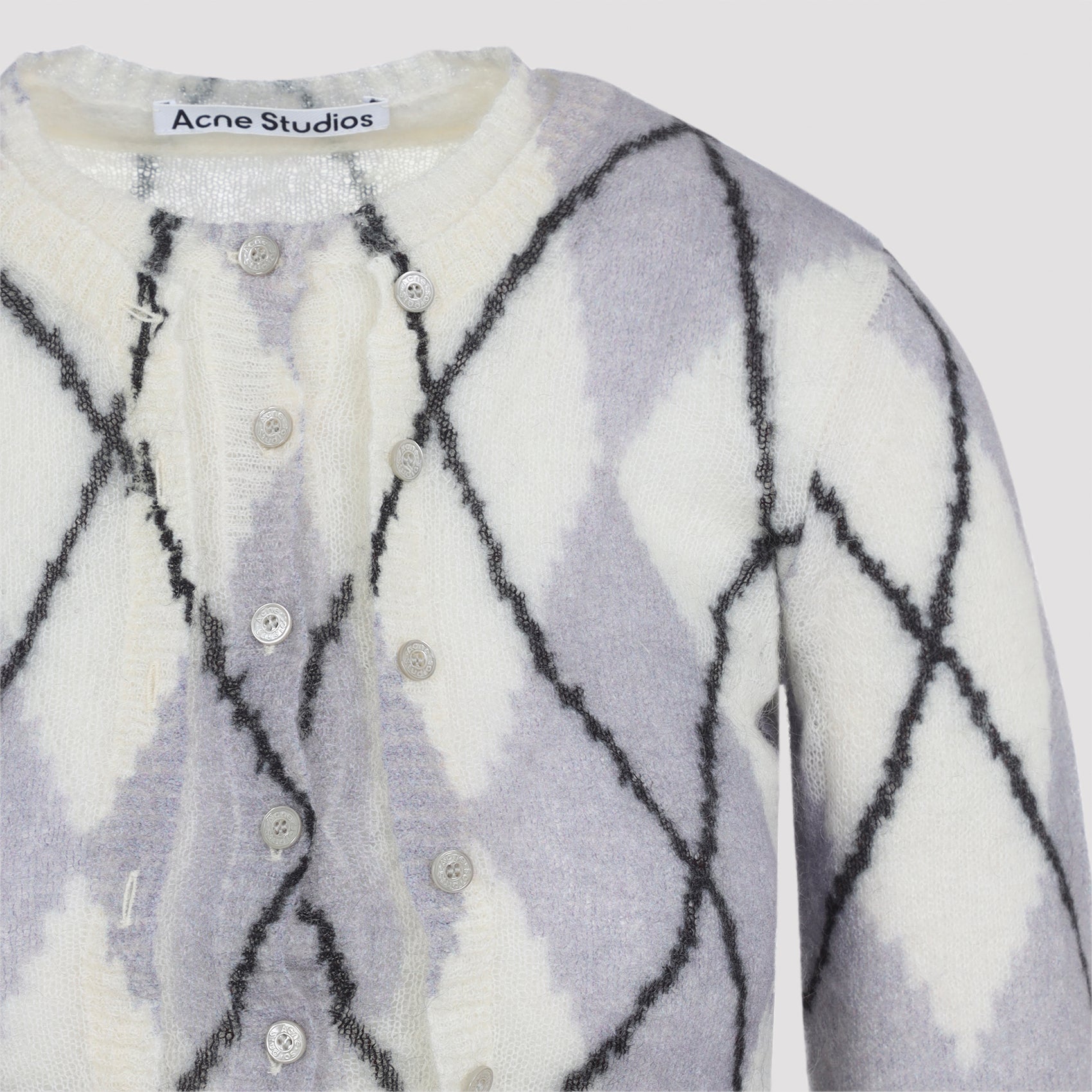 ACNE STUDIOS Elegant Mohair Sweater with Argyle Pattern