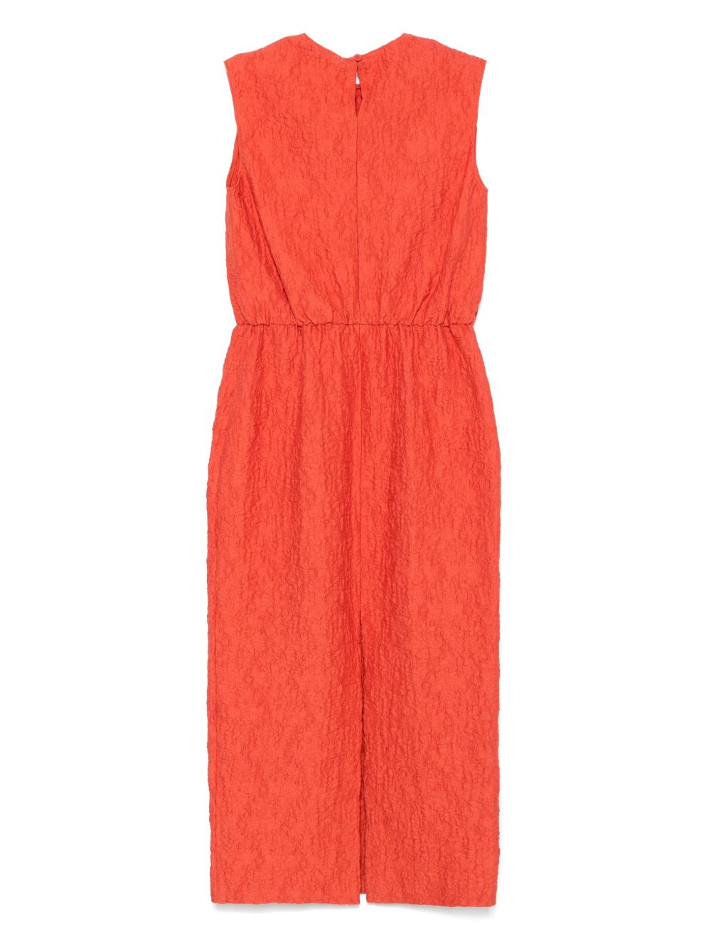 HARRIS WHARF LONDON Cotton Long Dress with Rear Slit and Button Closure