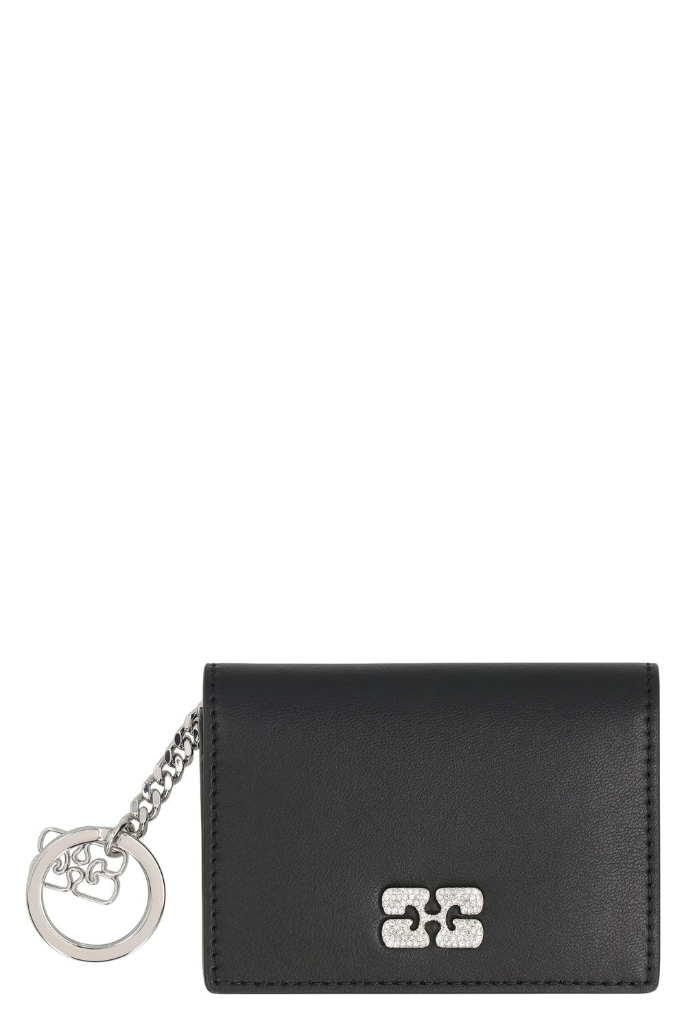 GANNI Sleek Mini Faux Leather Card Holder