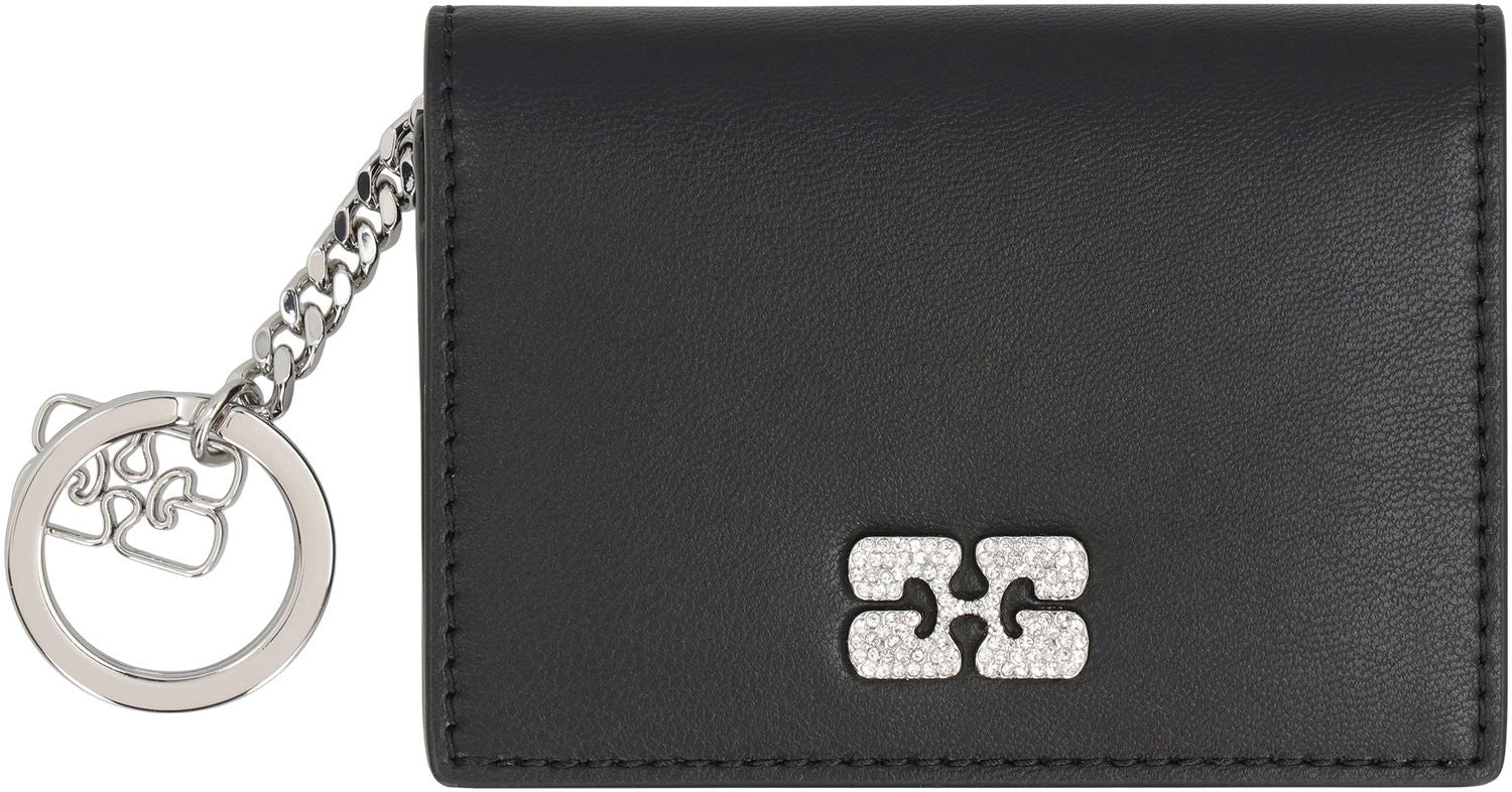 GANNI Sleek Mini Faux Leather Card Holder