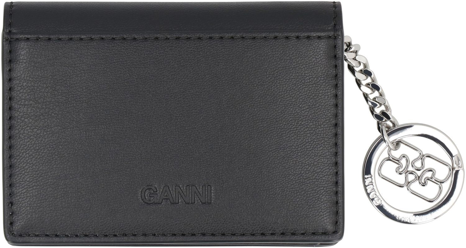 GANNI Sleek Mini Faux Leather Card Holder