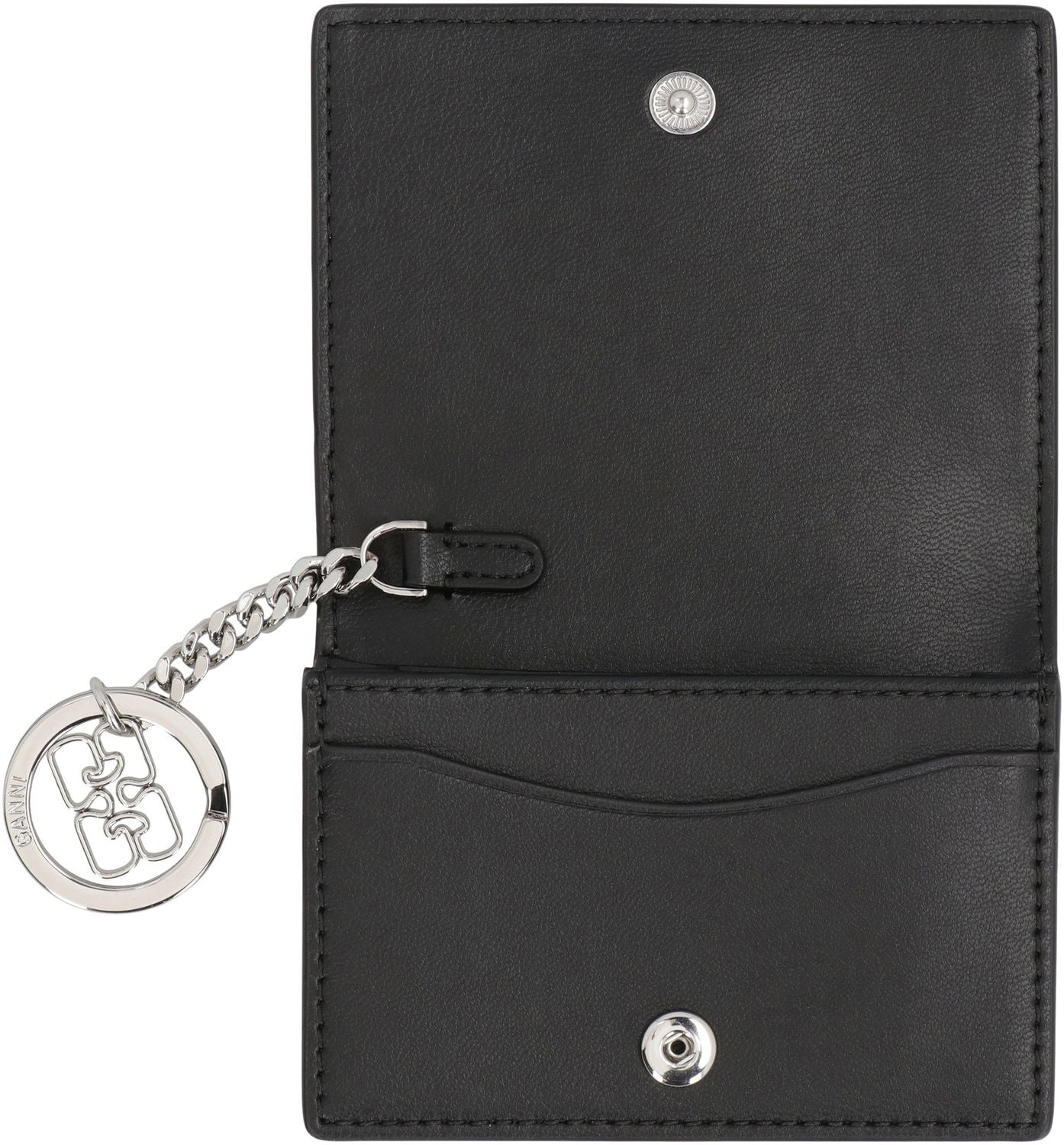 GANNI Sleek Mini Faux Leather Card Holder