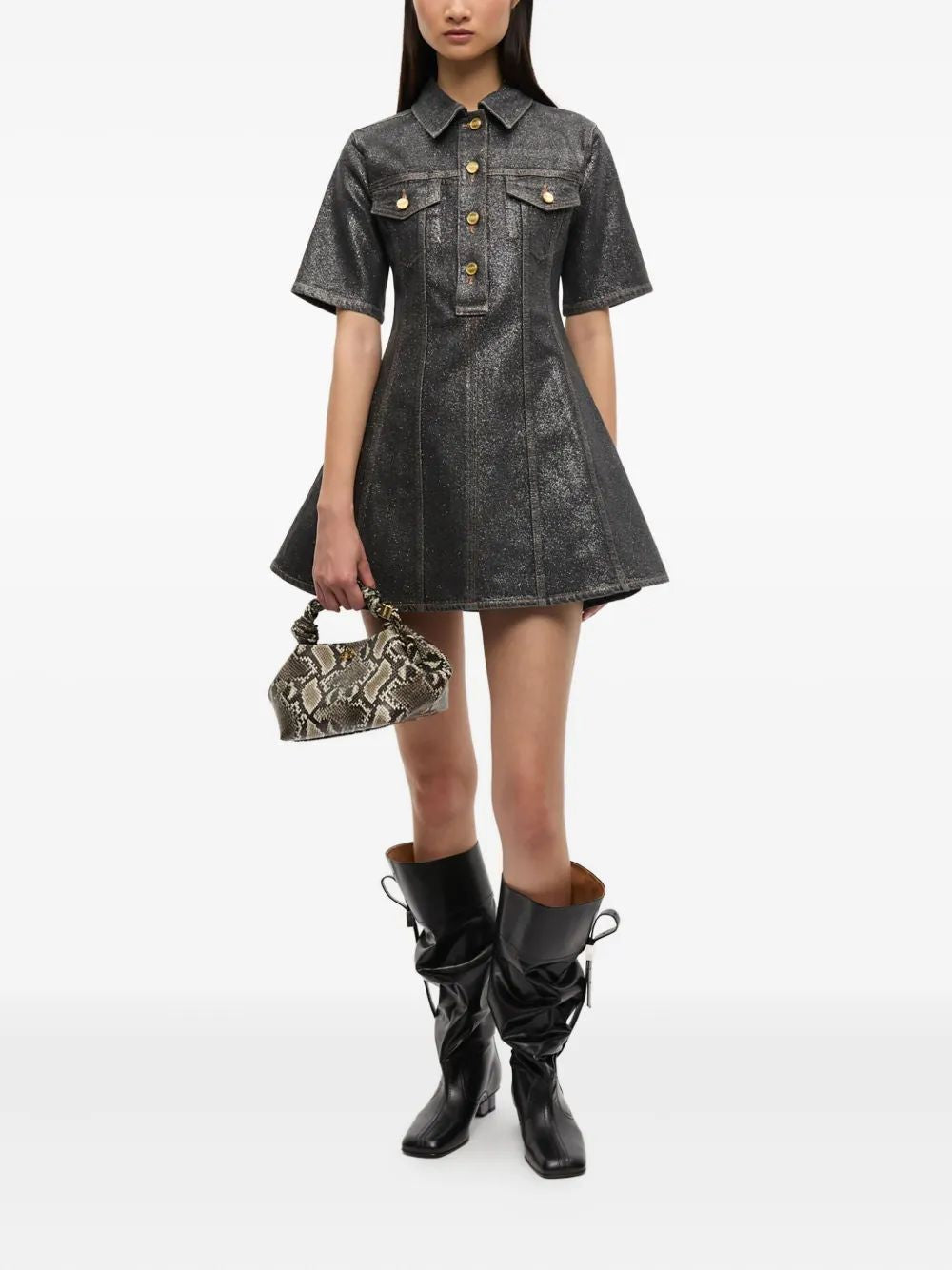 GANNI Mini Snake Print Handbag